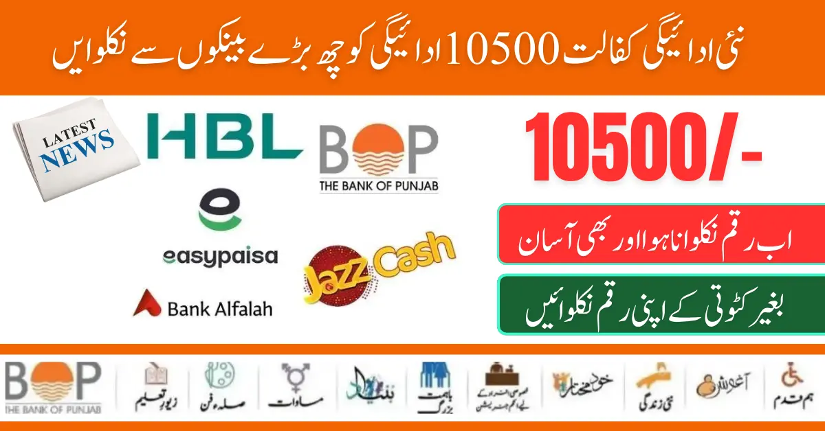 New Payment Kafaalat 10500 Receive Through Six Major Banks and BISP Centers