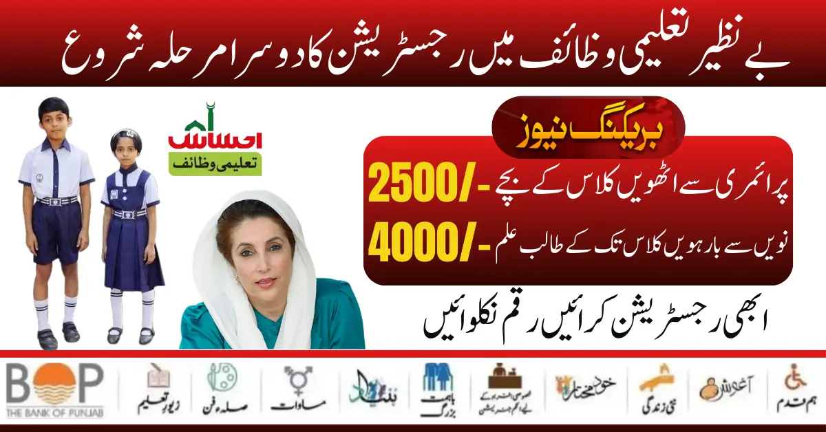 Exclusive News Benazir Taleemi Wazifa Program New 8171 SMS Registration Process Start 2024